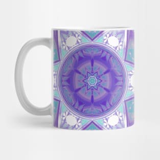 Mosaic Mandala Flower Purple Blue and White Mug